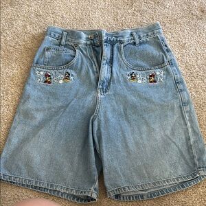 Disney Blue Jean Shorts with Embroidered Design